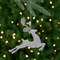Northlight Leaping Glitter Drenched Reindeer with Faux Gem Christmas Ornament - 5.5" - Silver